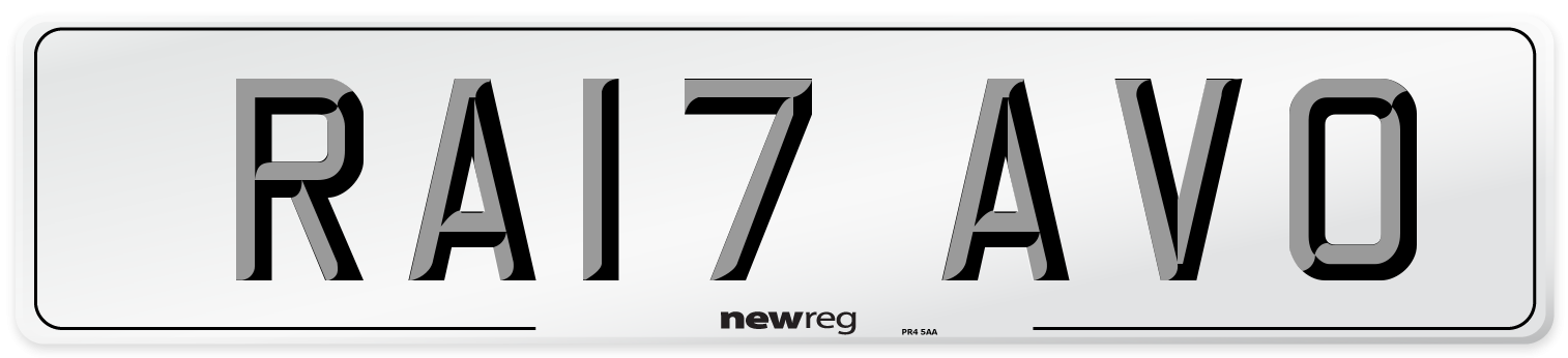 RA17 AVO Number Plate from New Reg